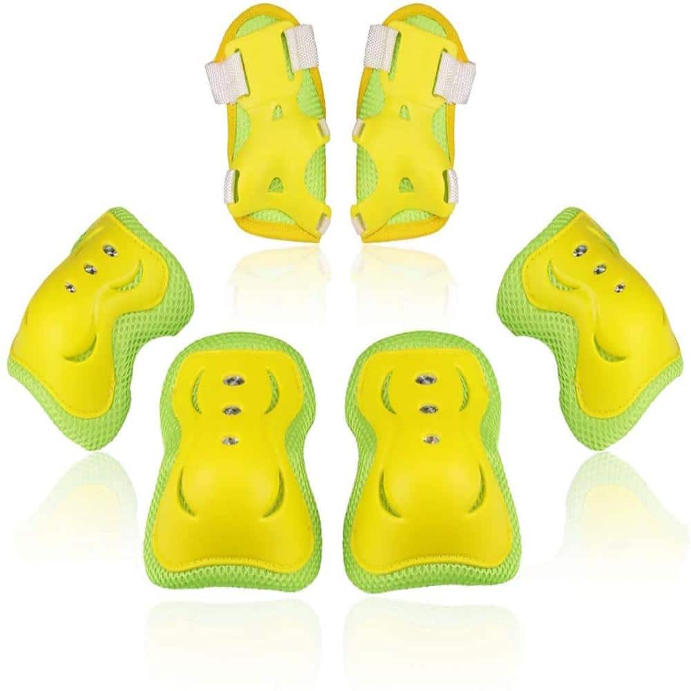 Kids Knee Elbow Pads Wrist Guards Protective Gear Set for Roller Skating Skateboard BMX Scooter - Yellow price history on PriceWatchPro
