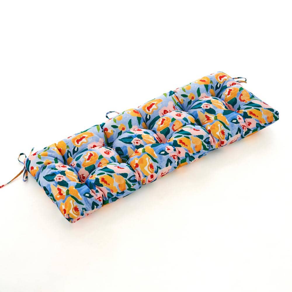 ARTPLAN Outdoor Cushions Bench Settee Tufted Seat Wicker Cushion For