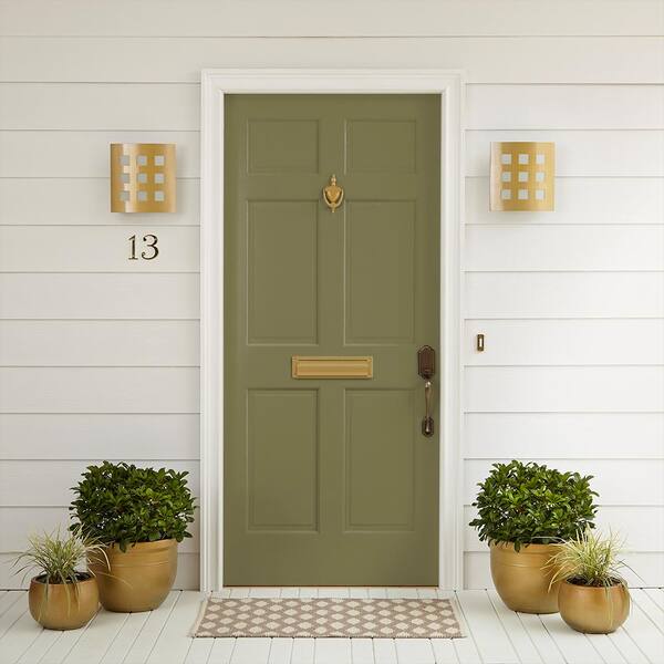 BEHR PREMIUM PLUS 1 gal. #S350-6 Truly Olive Flat Exterior Paint ...