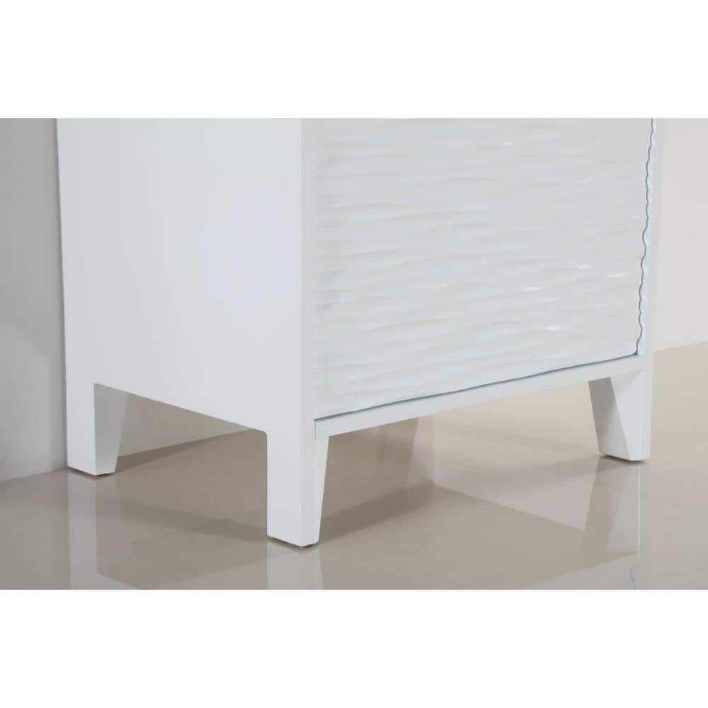 White and Black Galaxy Granite Single Bathroom Vanity with Storage