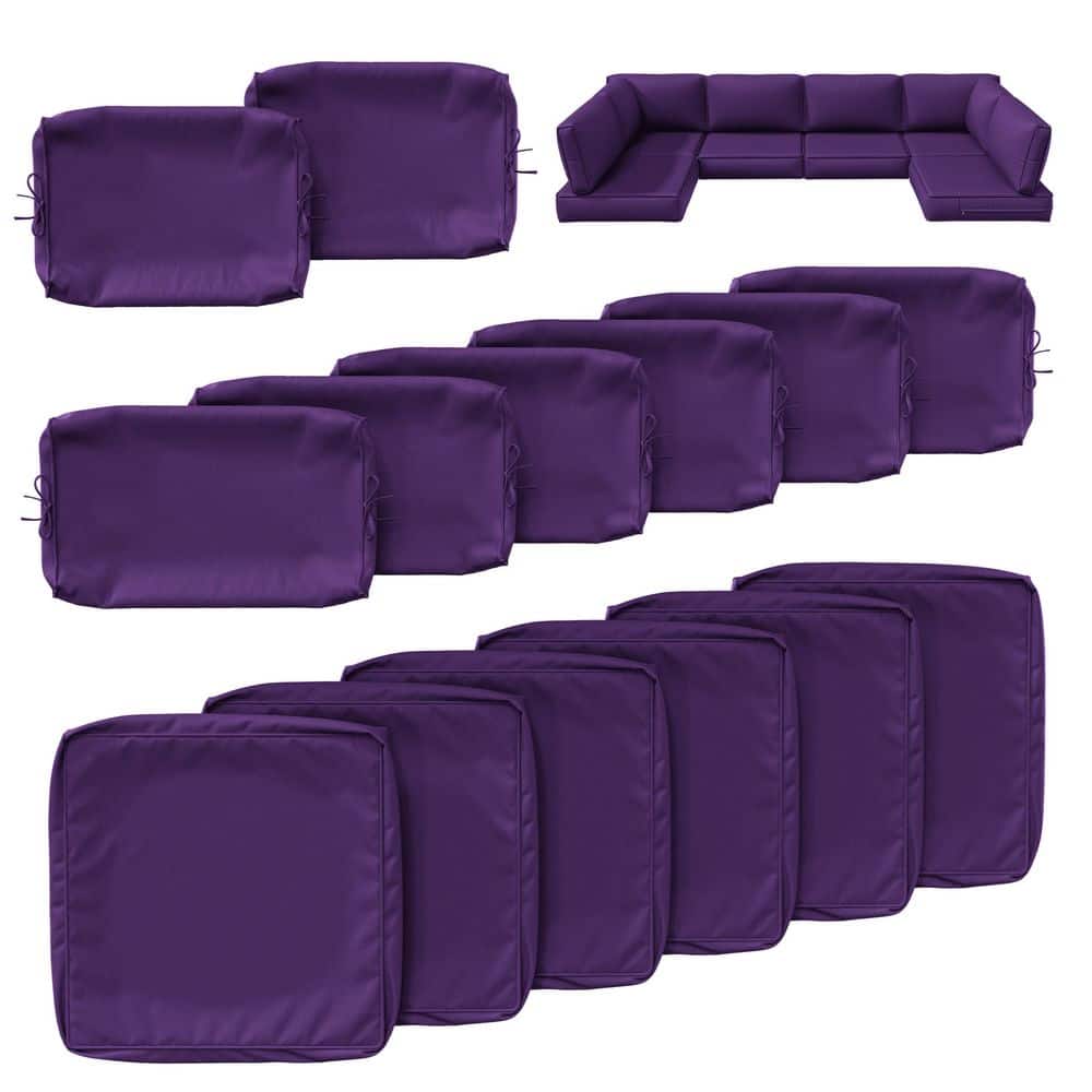 14-Piece Outdoor Patio Cushion Cover, UV and Waterproof Replacement Slipcovers Purple ( No Insert ) price history on PriceWatchPro