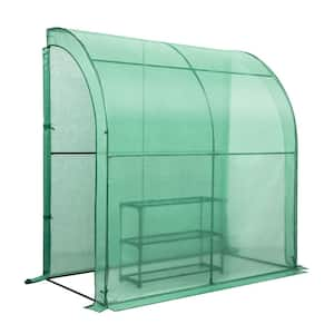 39.4 in. W x 78.7 in. D x 82.7 in. H Outdoor Lean to Walk-In Green Greenhouse with Shelf