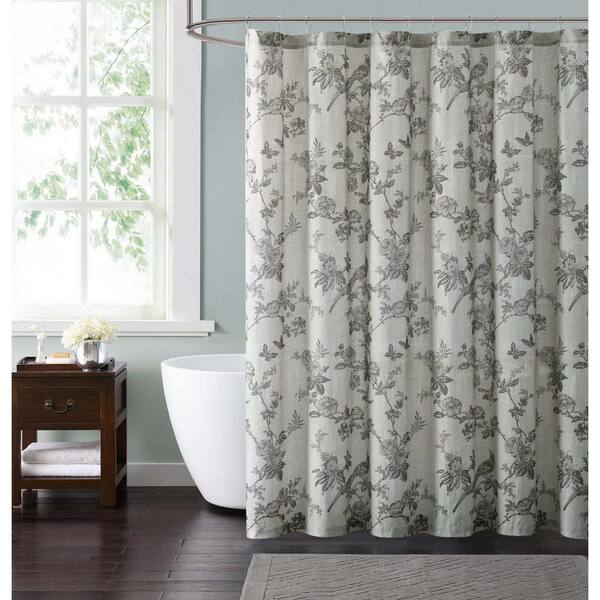 Style 212 Lisborn Brown 72 in. Cream and Brown Shower Curtain