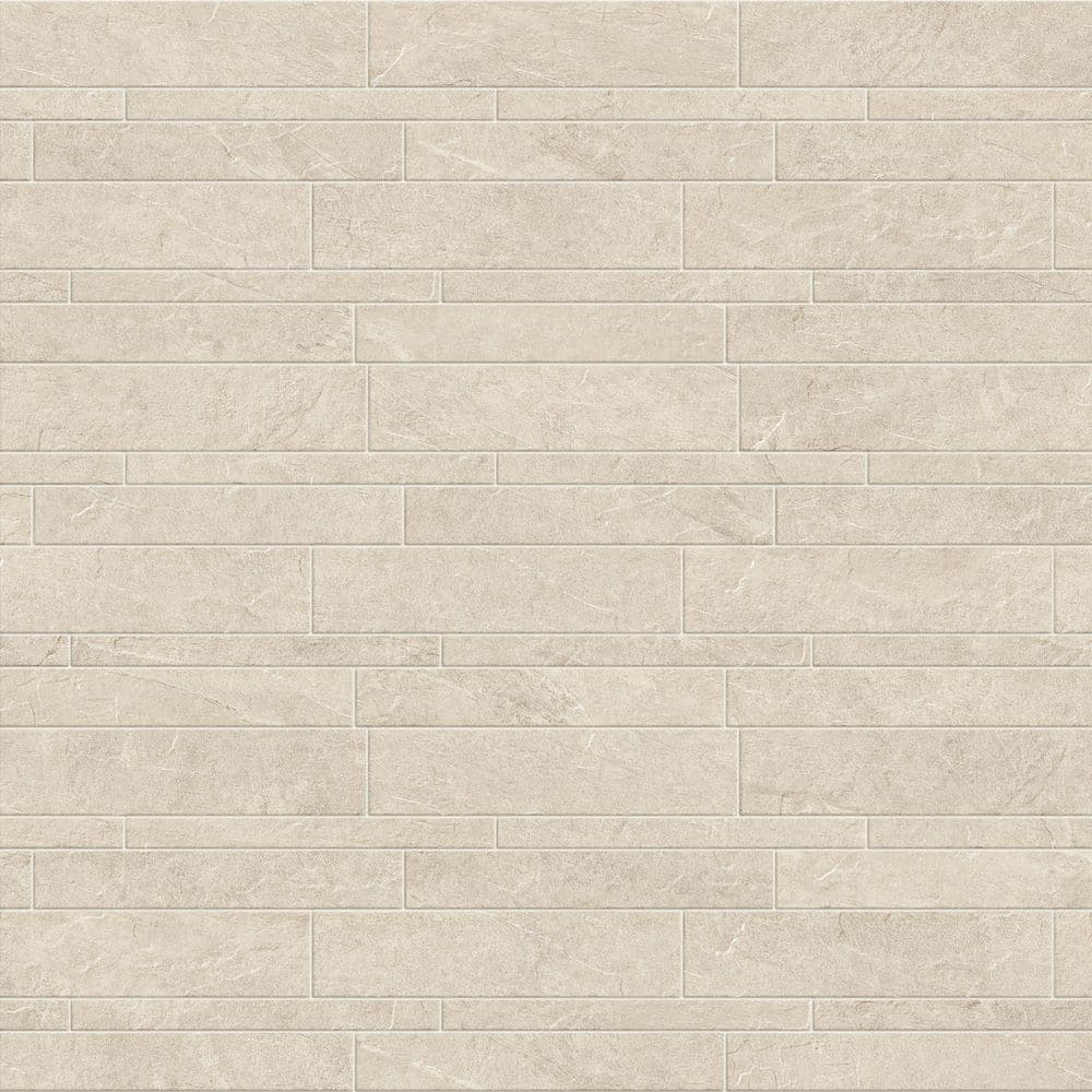 Slate Ivory Linear 11.75 in. x 11.75 in. Stone Look Porcelain Mosaic Floor and Wall Tile (4.74 sq. ft./Case) price history on PriceWatchPro