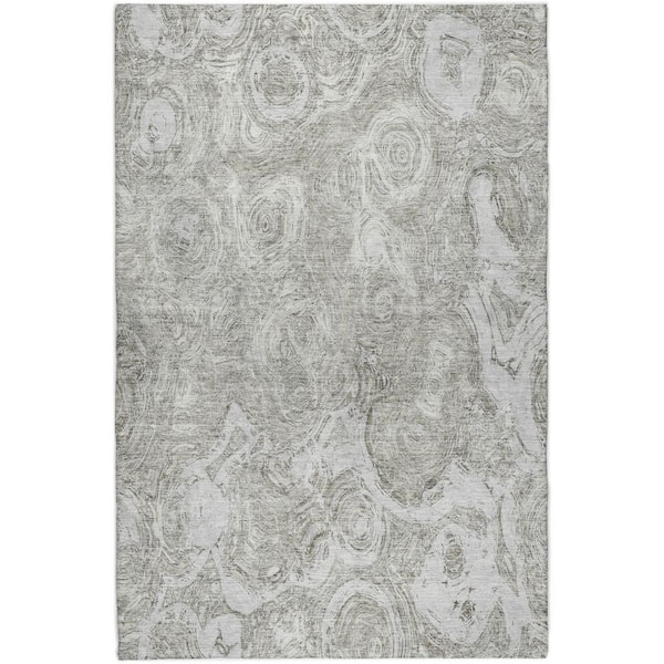 Dream Shag Premium Machine Washable Abstract ADS579 Ivory 9 ft. x 12 ft. Area Rug