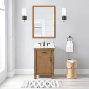 Bellington 24 in. W x 22 in. D x 34.5 in. H Bath Vanity in Almond Toffee with White Engineered Stone Top