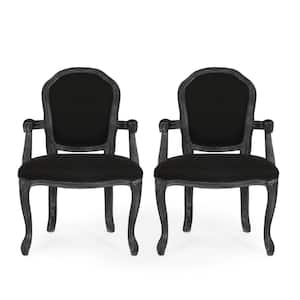Nita Black and Weathered Gray Dining Arm Chair (Set of 2)