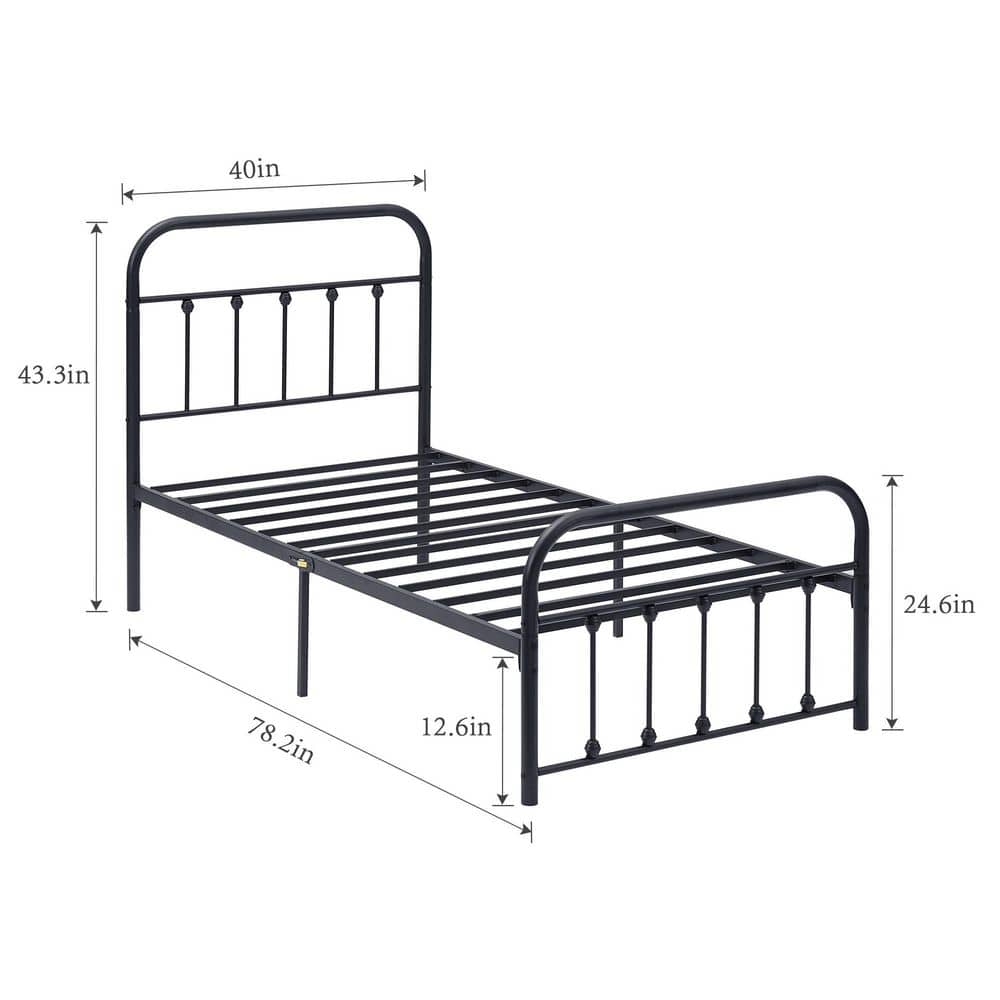 Queen Bed Frame with Headboard, Heavy Duty Platform Bed Frame, No Box Spring Needed, Under Bed Storage Space, 60.9 in. W - thumbnail 6
