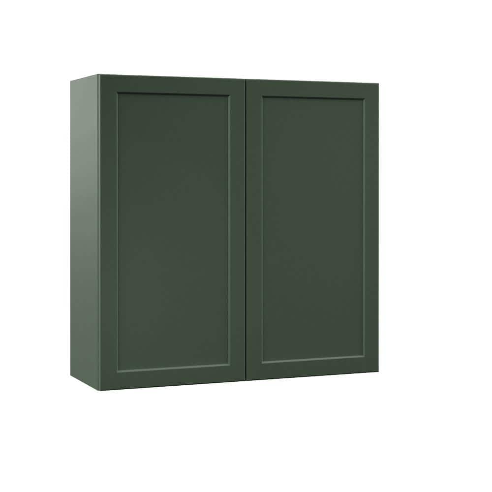 Designer Series Melvern 36 in. W x 12 in. D x 36 in. H Assembled Shaker Wall Kitchen Cabinet in Forest price history on PriceWatchPro