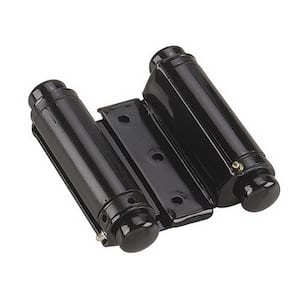 5-13/16 in. x 3-3/4 in. Black Self Closing Double Action Hinge (2-Pack)