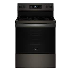 30 in. 5 Element Freestanding Electric Range in Black Stainless with Air Cooking Technology