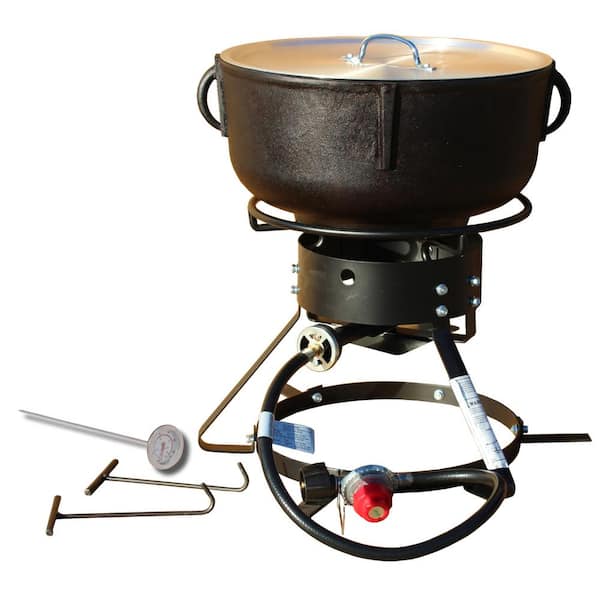 King Kooker Portable Propane Gas Cast Iron Jambalaya Package with 12 in. Bolt Together Stand