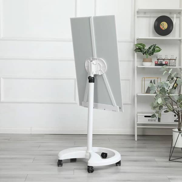 Afoxsos 36 in. x 24 in. Tempered Glass Mobile Magnetic Dry Erase