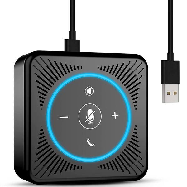 Unbranded USB Speakerphone M0 4 AI Mics Speakerphone for Conference Calls 360° Voice Pickup Conference Speakerphone w/ Microphone