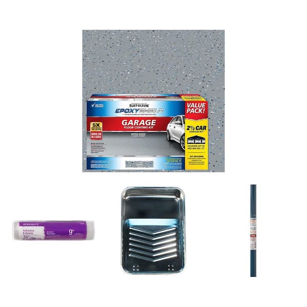 Epoxyshield 240 oz. Gray Floor Kit with 3 ft. to 6 ft. Pole, 9 in. x 1/4 in. Roller and 9 in. Tray (4-Piece Set)