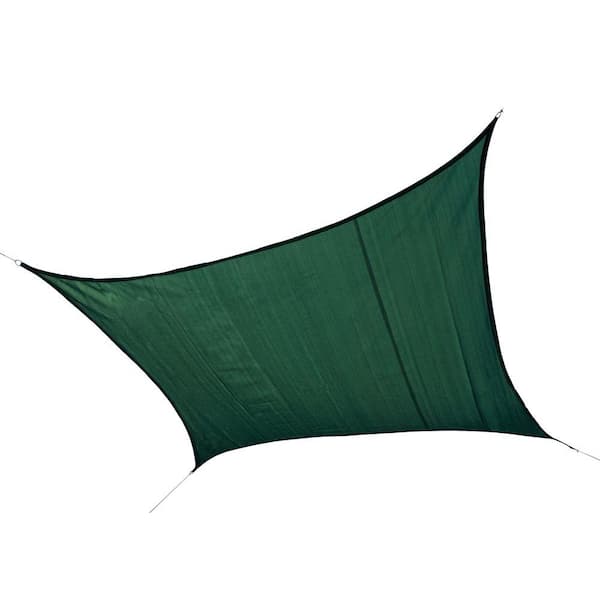 ShelterLogic 16 ft. W x 16 ft. L Square, Heavy-Weight Sun Shade Sail in Evergreen (Poles Not Included) with Breathable Fabric