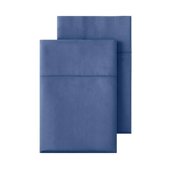 Home Decorators Collection 500 Thread Count Egyptian Cotton Sateen King Pillowcase in Midnight (Set of 2)