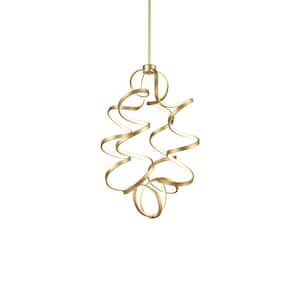 Synergy 34-in 1 Light 107-Watt Antique Brass Integrated LED Chandelier