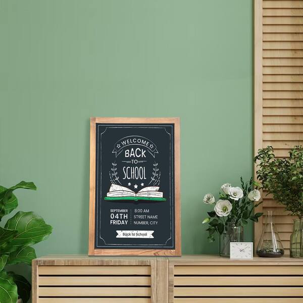Ilyapa Rustic Wooden Chalkboard Sign - 12x16 Inch Magnetic Framed Board For Kitchen