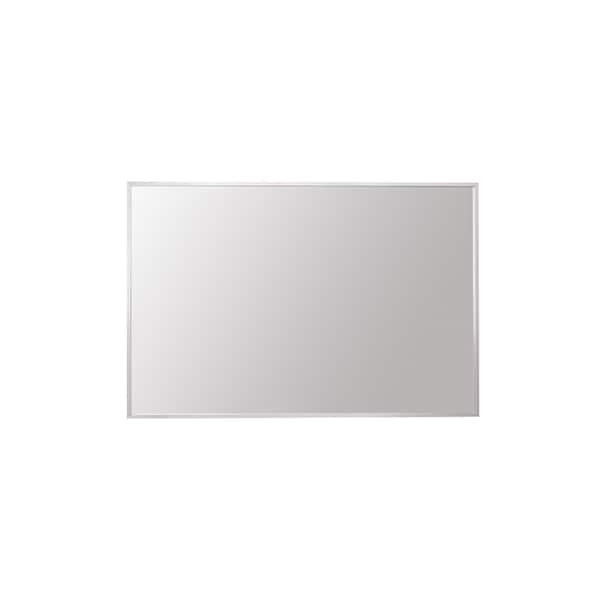 Unbranded Timeless Home 24 in. W x 36 in. H Aluminum Silver Mirror