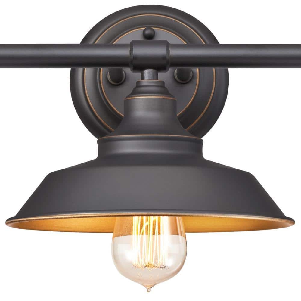 Iron Hill 30" Bronze 3-Light Industrial Bathroom Vanity Light