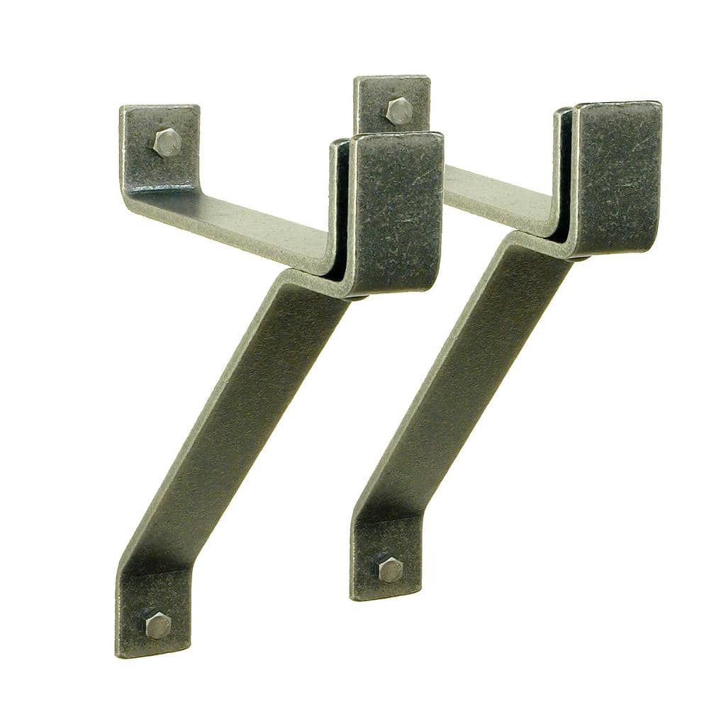 Enclume Handcrafted 12 in. Wall Brackets For Roll End Bar Hammered Steel  (Set of 2) WB12 HS SET The Home Depot