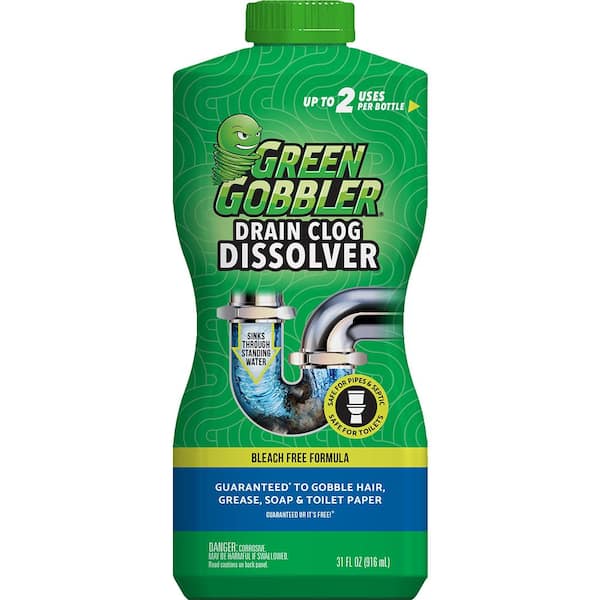Green Gobbler - 31 oz. Drain and Toilet Clog Dissolver and Remover Premeasured Applications