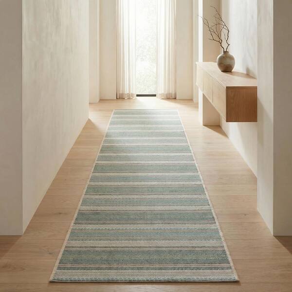 Couristan Monaco Marbella Blue Mist-Ivory 2 ft. x 12 ft. Indoor