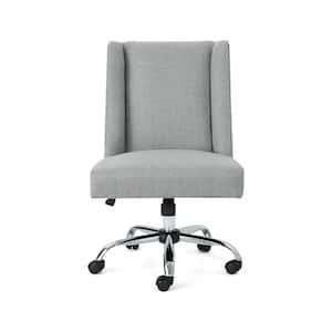 Hatherly Traditional Gray Fabric Adjustable Home Office Chair with Wheels