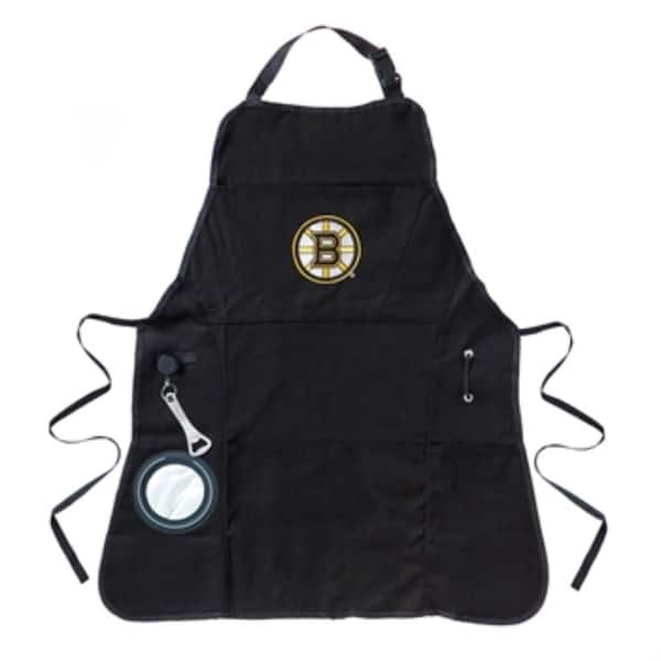 Team Sports America Boston Bruins NHL 24 in. x 31 in. Cotton Canvas 5-Pocket Grilling Apron with Bottle Holder