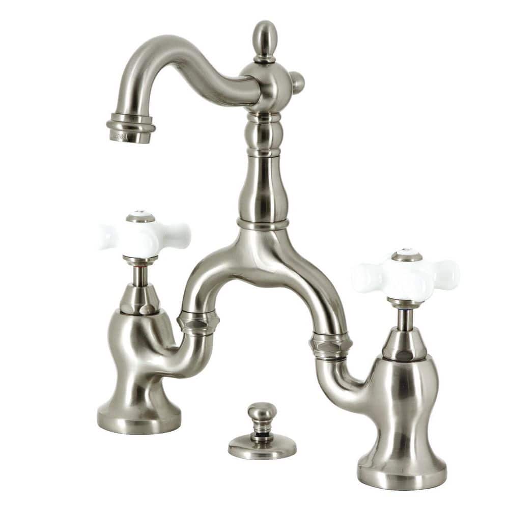Kingston Brass English Country 2Handle 8 in. Bridge Bathroom Faucets