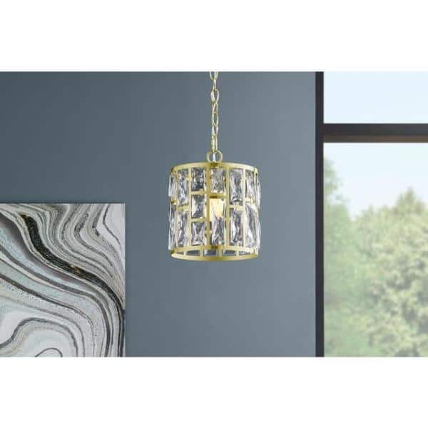 Home Decorators Collection Kristella 1 Light Soft Gold Pendant With Clear Crystal Shade 30685 Hbg - Home Decorators Collection Pendant Kristella