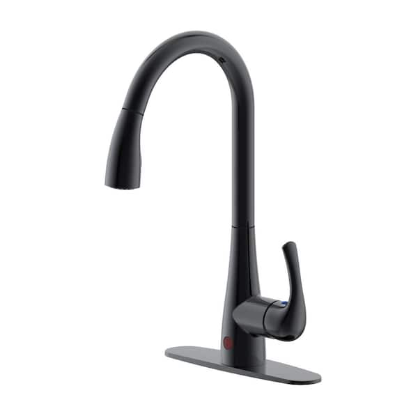 Westbrass Single Handle Touchless Motion Sensor Kitchen Faucet with Pull Down Sprayer Head, Oil Rubbed Bronze