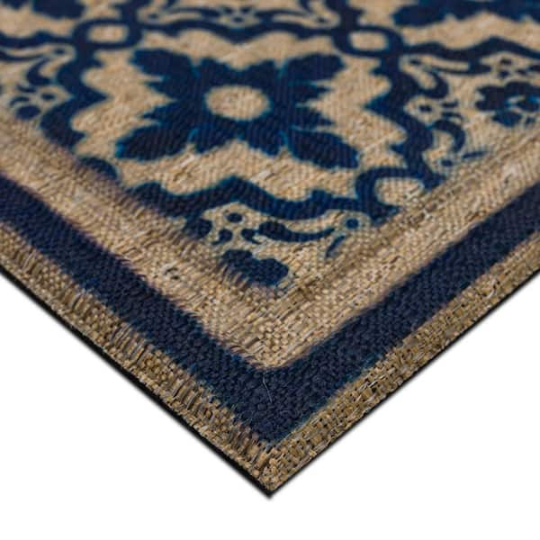 Inspired Time Navy 18 in. x 30 in. Door Mat