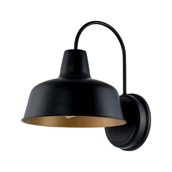 Hukoro Martin Bronze 1-Light Outdoor Barn Light Sconce with Gold ...