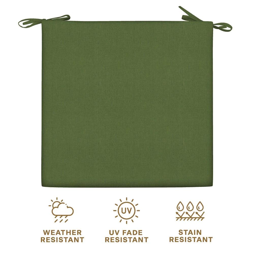 Artichoke Green Square Dining Chair Cushions (2-Pack)