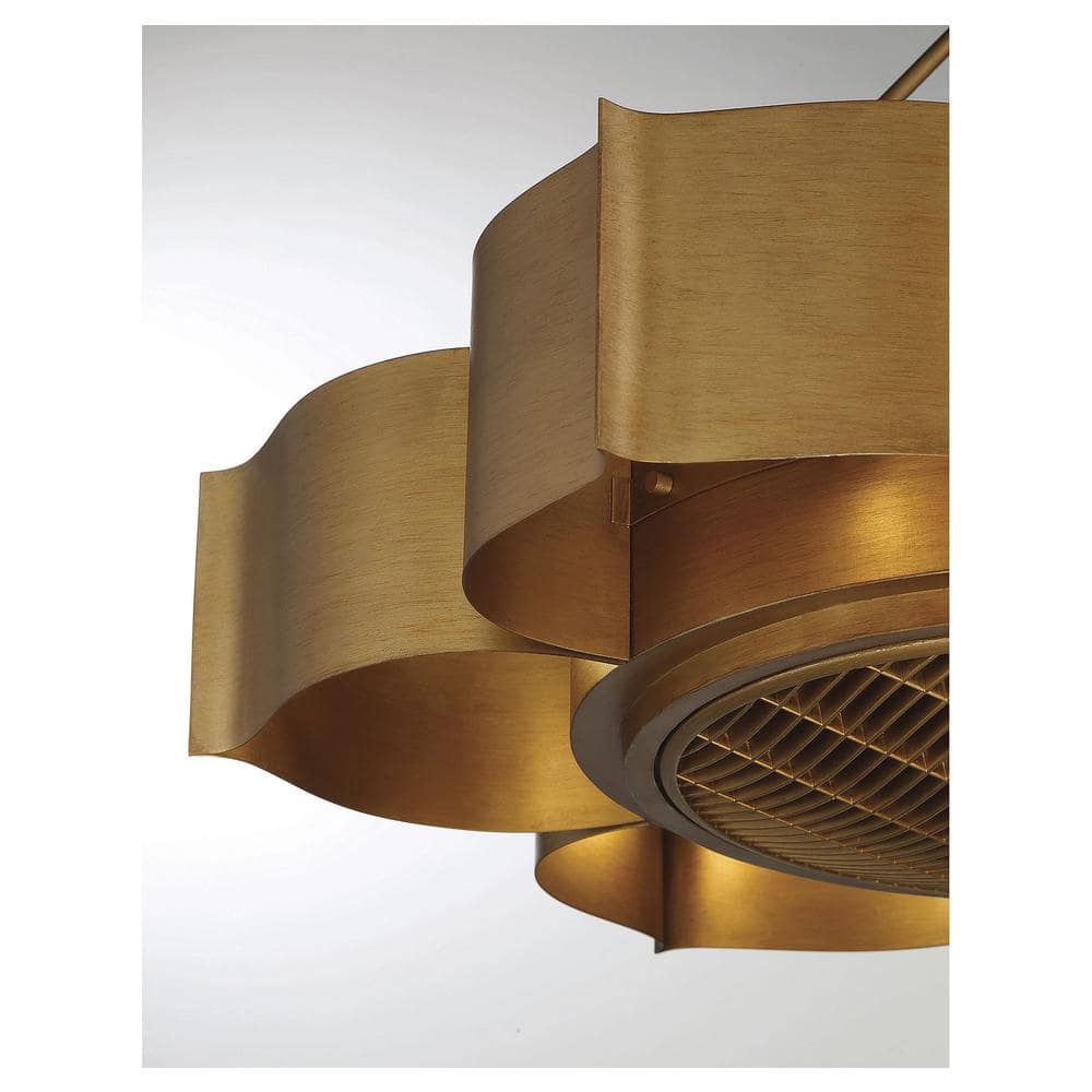 Stockholm Gold Patina 6-Light Chandelier with Concealed Fan