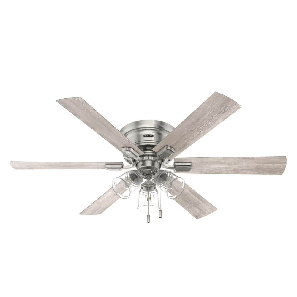 Hunter Alvarado 52 in. Indoor Brushed Nickel Ceiling Fan with Light Kit