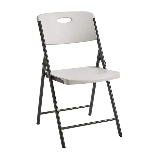 Almond/Brown Resin Folding Chair With Steel Frame