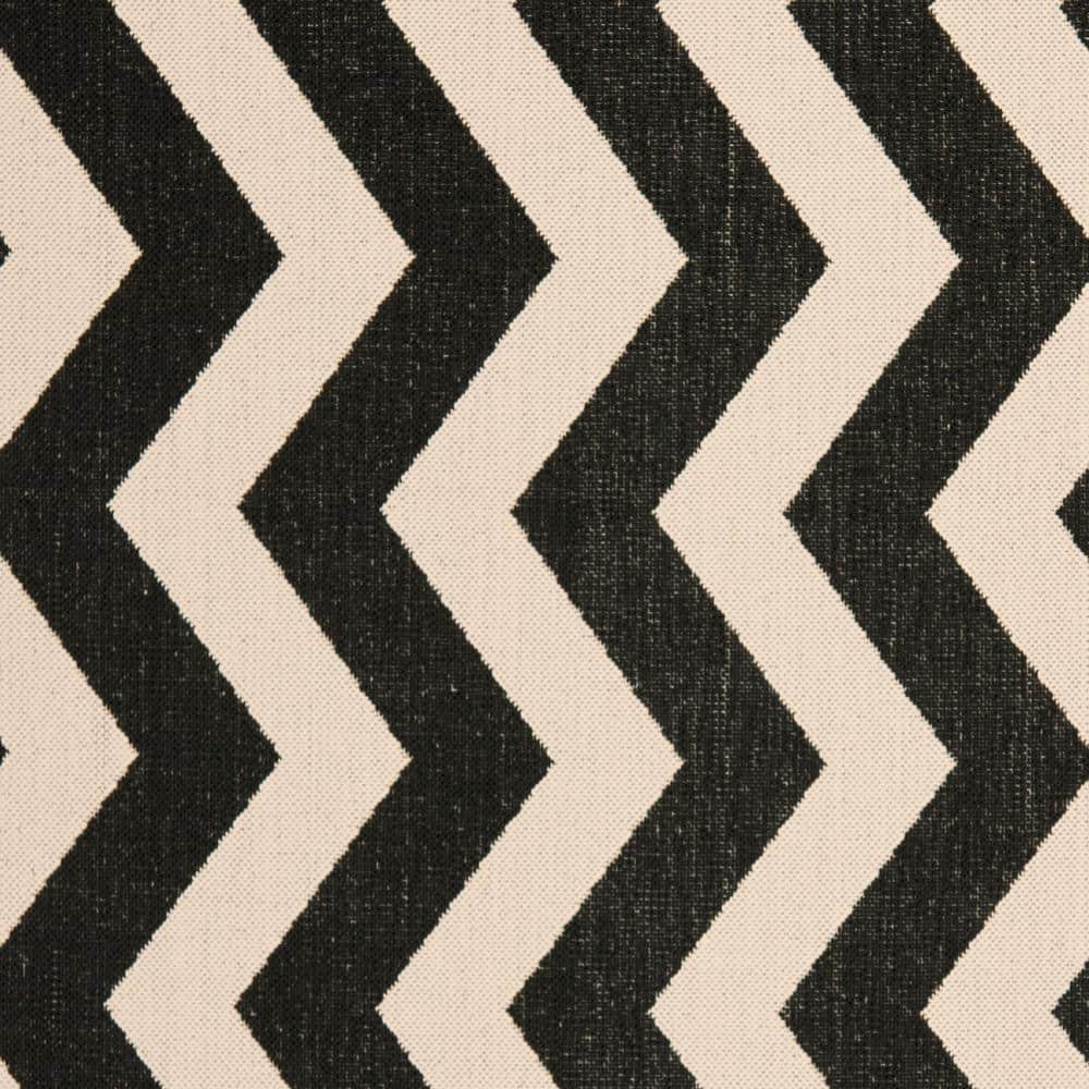 Elegant Black and Beige Rectangular Synthetic Area Rug - 47"x5'7"