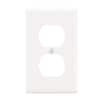 1-Gang Duplex Outlet Wall Plate, White