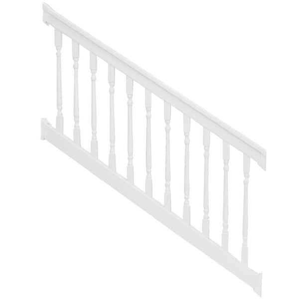Weatherables Delray 3 ft. H x 6 ft. W White Vinyl Stair Railing Kit with Colonial Spindles