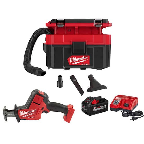 Milwaukee M18 FUEL PACKOUT 18-Volt 2.5 Gal. Lithium-Ion Cordless Wet/Dry Vacuum with HACKZALL Reciprocating Saw Kit