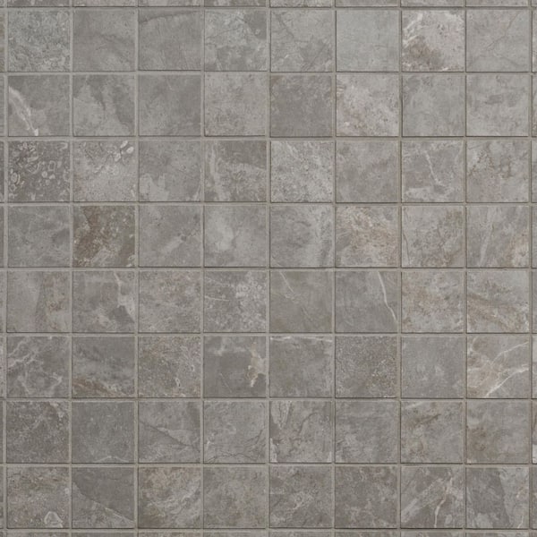 Ivy Hill Tile Areno Fossil Gray 11.81 in. x 11.81 in. Matte Porcelain Mosaic Floor and Wall Tile (0.96 sq. ft./ Each)