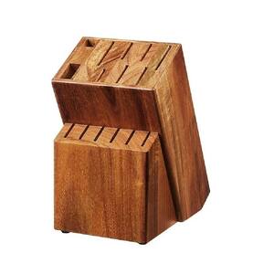 15-Knife Universal Acacia Wood Block for Easy Kitchen Storage Knife Block