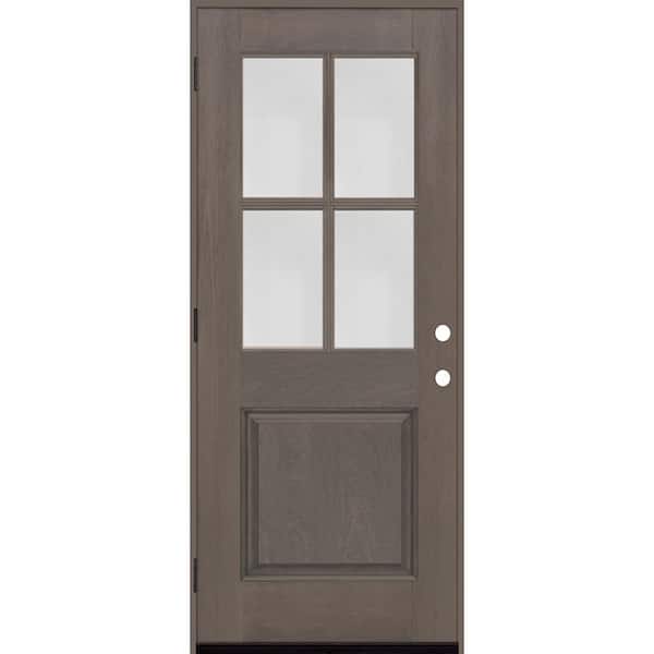 Steves & Sons Regency 32 in. x 80 in. 1/2-4 Lite Clear Glass RHOS Ashwood Stain Fiberglass Prehung Front Door