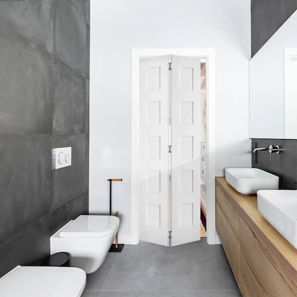 Krosswood Doors 24 in. x 80 in. Shaker 5-Panel Solid Core Primed