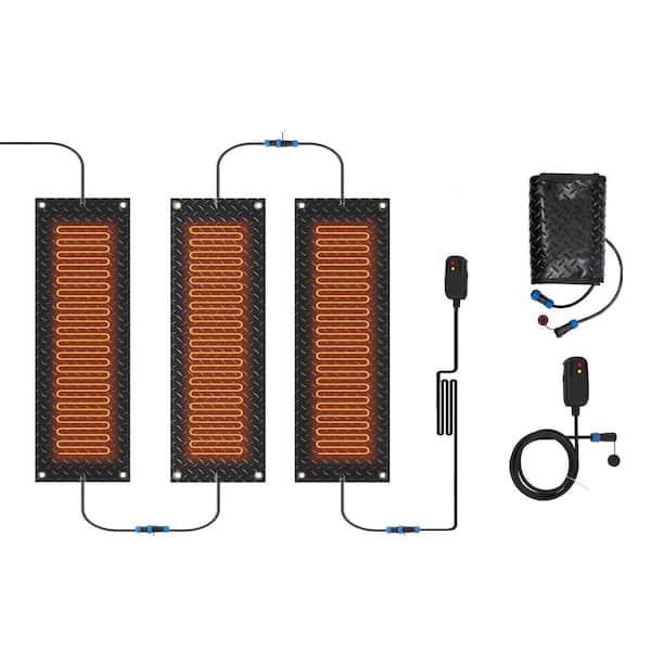 Snow Melting Mats 10 in. x 30 in. PVC Winter Heat Mat with Power Cord 3 in. /h Speed Snow and Ice Melts Pads (3 Pcs)