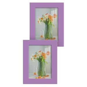 Modern 3.5 in. x 5 in. Violet Picture Frame (Set of 2)