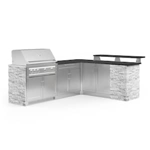 Outdoor Kitchen Signature Series 8 Piece L Shape Cabinet Set With Grill